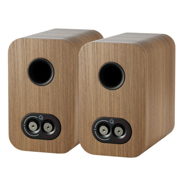 Q Acoustics Q 5020 Bookshelf Speakers, Oak (Pair) Back View