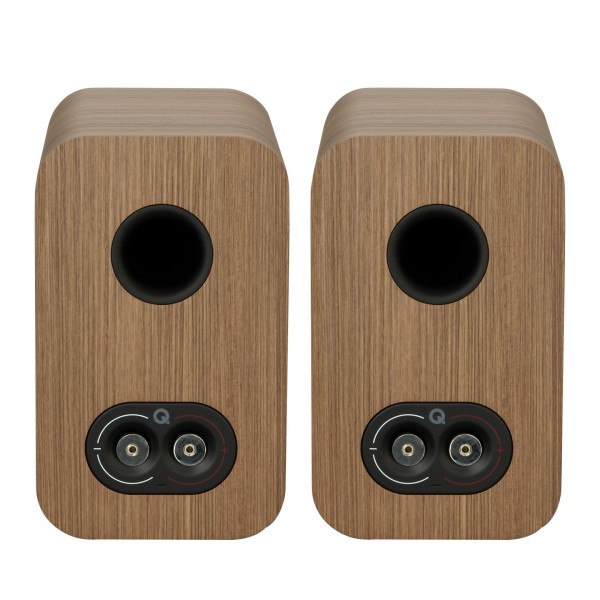Q Acoustics Q 5020 Bookshelf Speakers, Oak (Pair) Back View 2