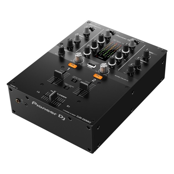 Pioneer DJ DJM-250MK2 2-Channel DJ Mixer - Angled