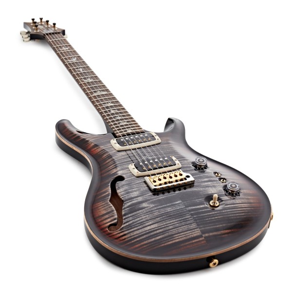 PRS Custom 24-08 Semi-Hollow 10-Top, Charcoal Cherry Burst #0407888 - angled shot