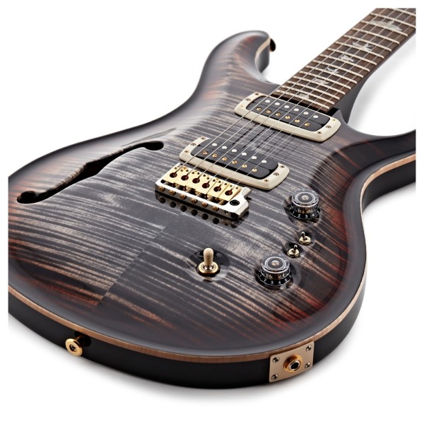 PRS Custom 24-08 Semi-Hollow 10-Top, Charcoal Cherry Burst #0407888 - body