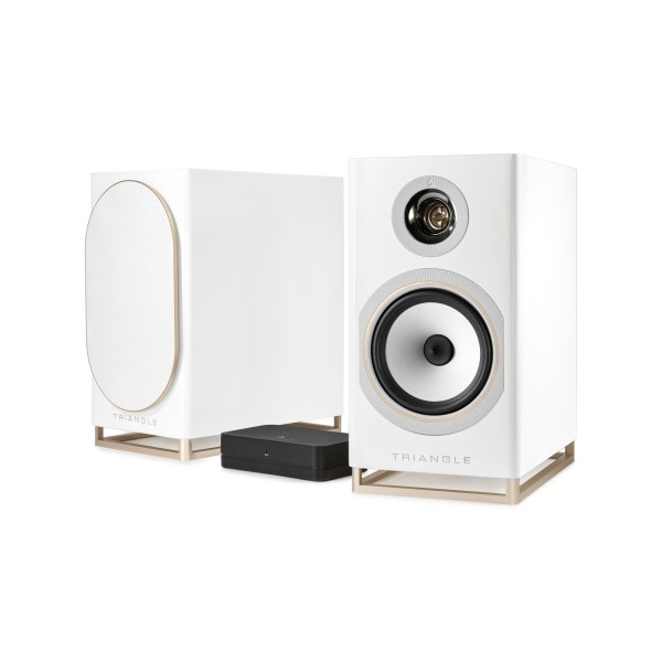 Triangle Capella Wi-Fi and Bluetooth Speaker System, Space White - dual 