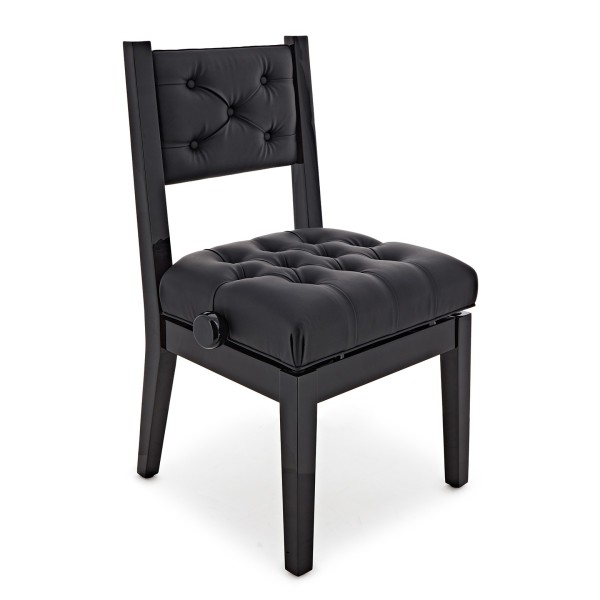 Hydraulic Piano Chair by Gear4music, Gloss Black