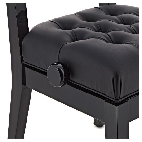 Hydraulic Piano Chair by Gear4music, Gloss Black