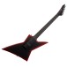 ESP LTD EXL-7 Baritone Black Metal, Black Red Burst Satin