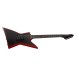 ESP LTD EXL-7 Baritone Black Metal, Black Red Burst Satin - angled shot