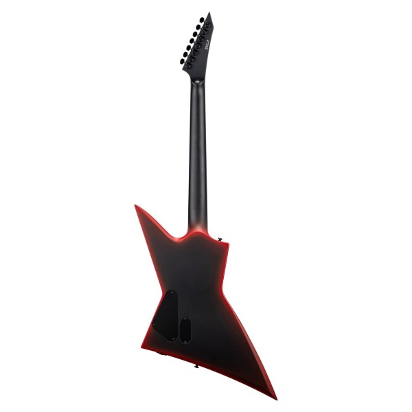 ESP LTD EXL-7 Baritone Black Metal, Black Red Burst Satin - back
