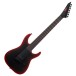 ESP LTD M-7 Baritone Black Metal II, Black Red Burst Satin