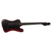 ESP LTD Phoenix-7 Baritone Black Metal II, Black Red Burst Satin - angled shot