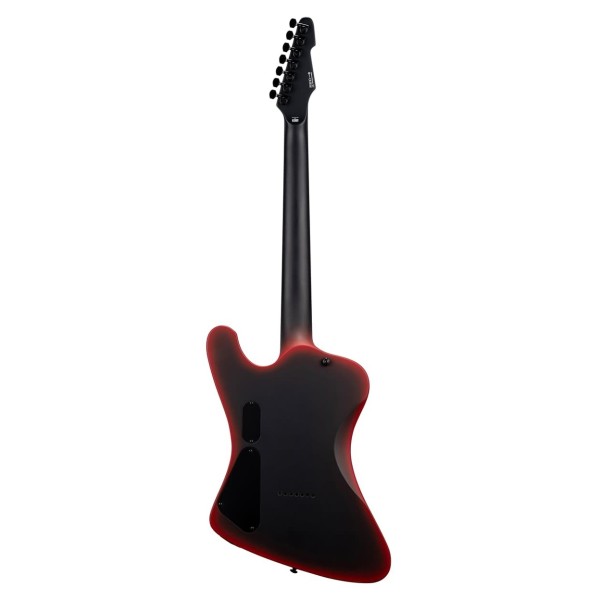 ESP LTD Phoenix-7 Baritone Black Metal II, Black Red Burst Satin - back