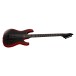 ESP LTD M-6 Baritone Evertune Black Metal II, Black Red Burst Satin - angled shot