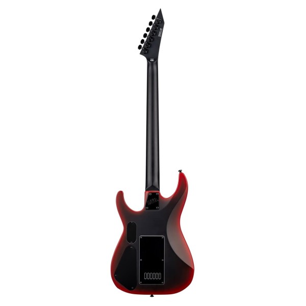 ESP LTD M-6 Baritone Evertune Black Metal II, Black Red Burst Satin - back