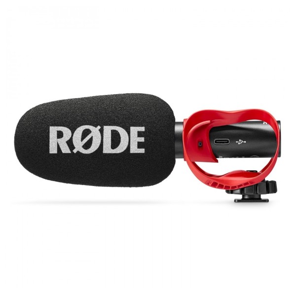 Rode VideoMic GO II with Helix Isolation Mount - Side with Windshield