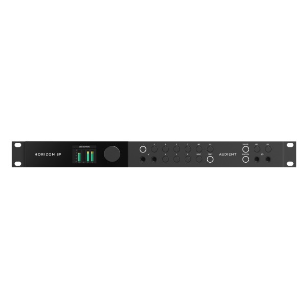 Audient ID48 24in | 48out USB Audio Interface with 8 Mic Preamps - Front with Rack Ears