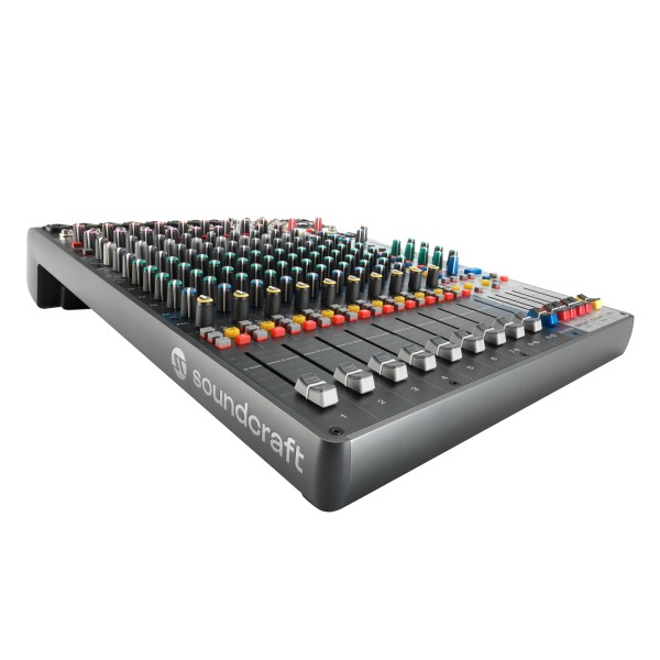 Soundcraft Signature Plus 12 Analog Mixer with Lexicon Effects and USB-C - Left Horizontal