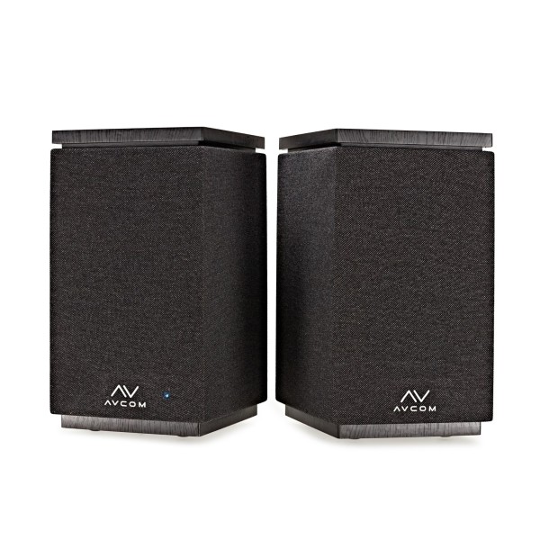 AVCOM 4" Active Bookshelf Speaker Pair, Charcoal Black
