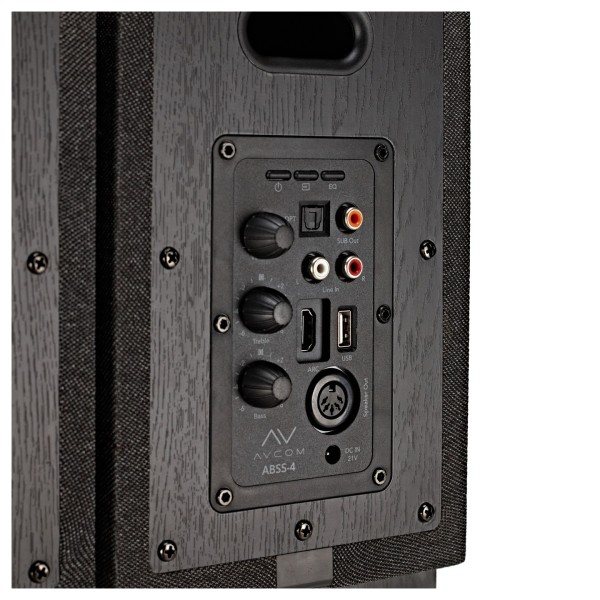 AVCOM 4" Active Bookshelf Speaker Pair, Charcoal Black
