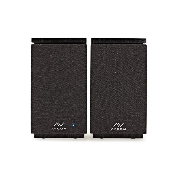 AVCOM 4" Active Bookshelf Speaker Pair, Charcoal Black