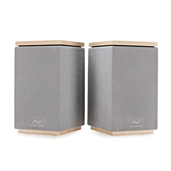 AVCOM 4" Active Bookshelf Speaker Pair, Oak