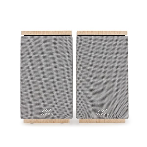 AVCOM 4" Active Bookshelf Speaker Pair, Oak