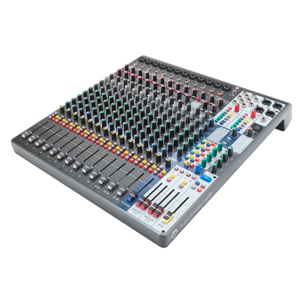 Soundcraft Signature Plus 16 Analog Mixer with Lexicon Effects and USB-C - Left Angle