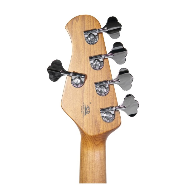 Music Man StingRay Special 5, Pacific Blue Burst - back of headstock