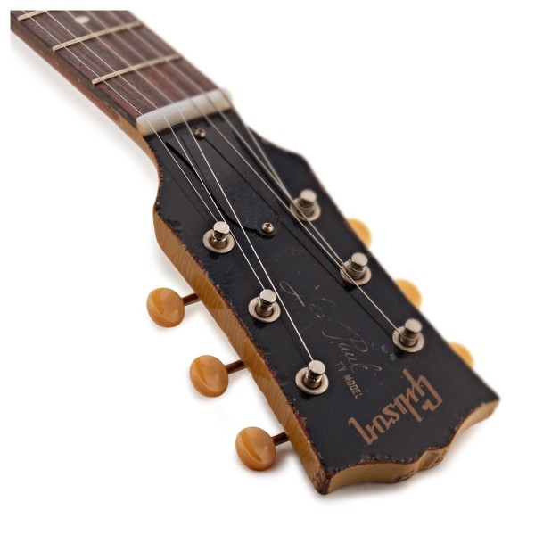 Gibson Custom 1960 Les Paul Junior Double Cut Reissue Ultra Heavy Aged​, TV Yellow #06019 - headstock logo