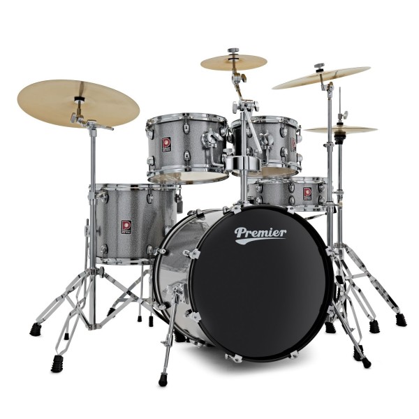 Premier Revolution 20" 5pc Drum Kit Bundle, Gunmetal Sparkle
