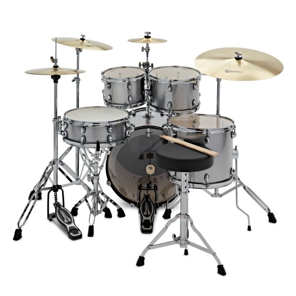 Premier Revolution 20" 5pc Drum Kit Bundle, Gunmetal Sparkle