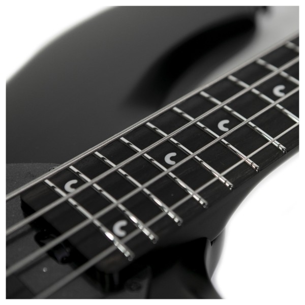 Music Man Bongo HH, Stealth Black - crescent moon inlays