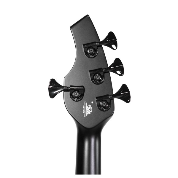 Music Man Bongo HH, Stealth Black - back of headstock