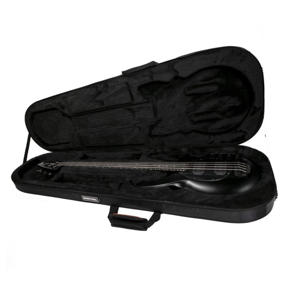 Music Man Bongo HH, Stealth Black - bass in case