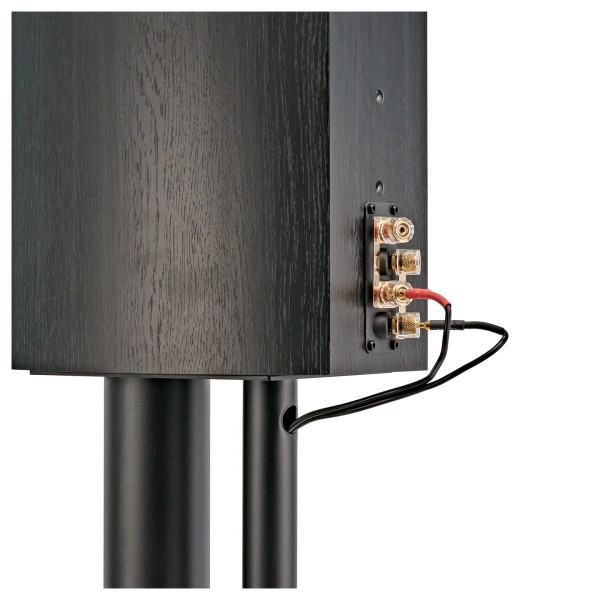 AVCOM 600mm Speaker Stands, Black - Image showing cable management column