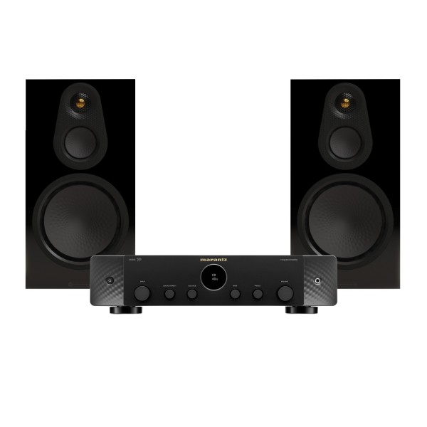 Marantz Model 70 Amplifier and Monitor Audio Silver 100 8G Speakers Hi-Fi Bundle, Gloss Black - main 