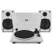 AVCOM Bluetooth Turntable with Active Speakers, White