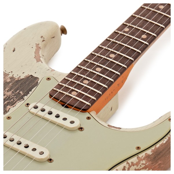 Fender Custom Shop Limited Edition 62/63 Stratocaster Super Heavy Relic, Tomatillo Green - upper frets