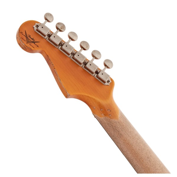 Fender Custom Shop Limited Edition 62/63 Stratocaster Super Heavy Relic, Tomatillo Green - back of headstock