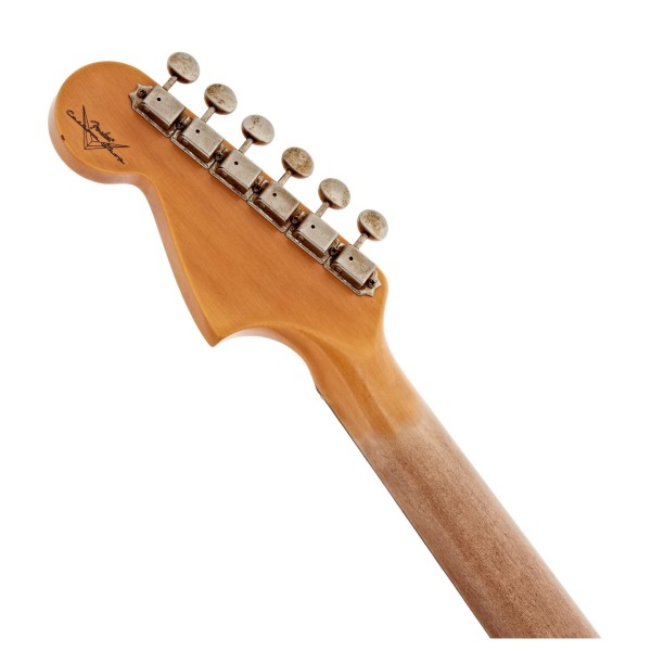 Fender Custom Shop 2026 Time Machine Series '63 Jaguar JRN, S Faded Sherwood Green Metallic - back of headstock