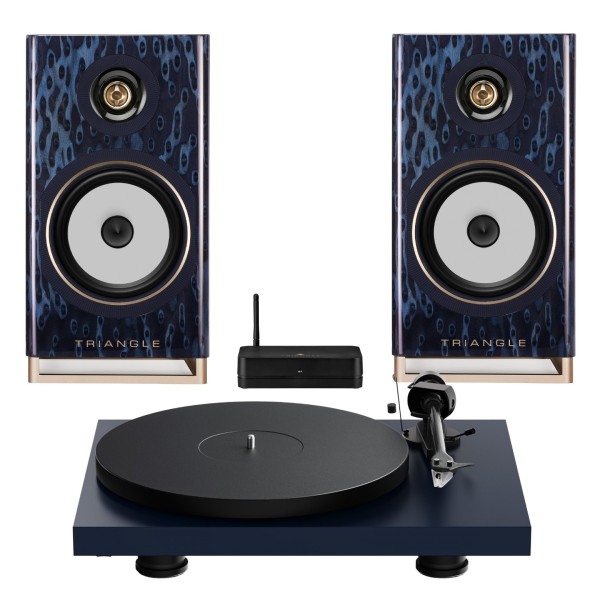 Triangle Capella Speakers and Pro-Ject Debut Evo 2 Turntable Hi-Fi Bundle, Astral Blue - main 