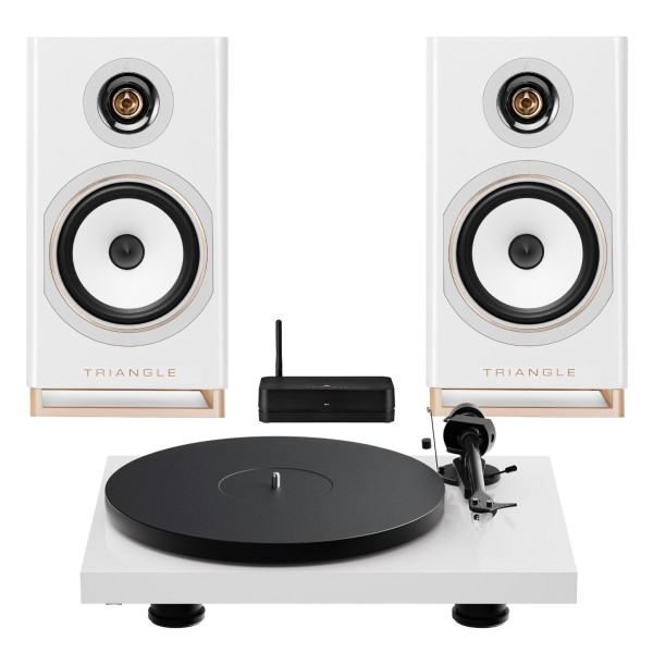 Triangle Capella Speakers and Pro-Ject Debut Evo 2 Turntable Hi-Fi Bundle, Space White