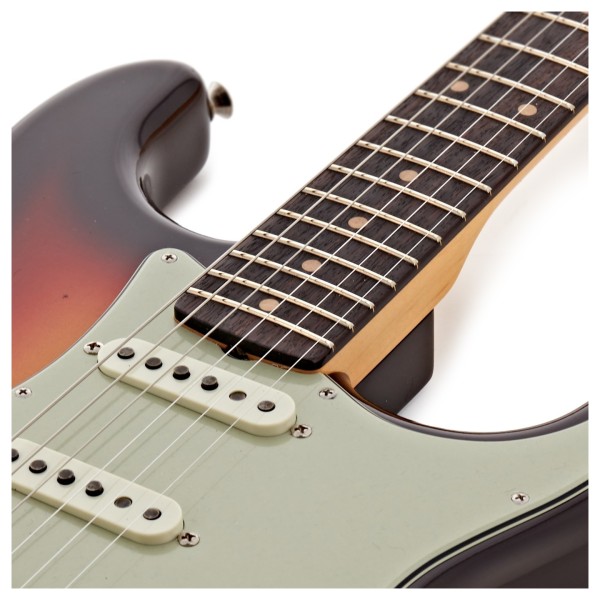 Fender Custom Shop Vintage Custom '59 Hardtail Strat Time Capsule Package, Chocolate 3-C Sunburst - upper frets