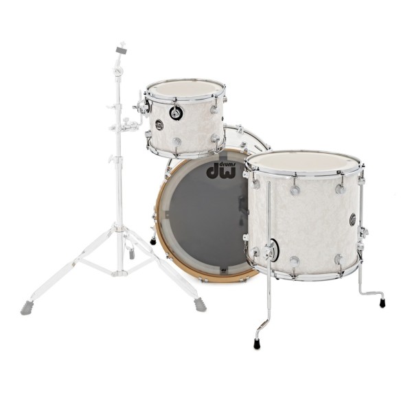DW Drums Performance Series 22" 4 Piece Shell Pack, White Marine