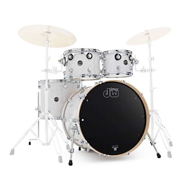 DW Drums Performance Series 5 Piece Shell Pack w/Snare, White Marine
