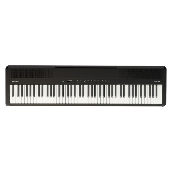 Roland FP-40 Digital Piano with Wood Frame Stand and Triple Pedal Unit, Black 1
