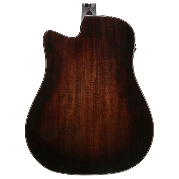 Ibanez AAD361CE-TKR, Trans Black High Gloss / Bourbon Burst High Gloss - back of body