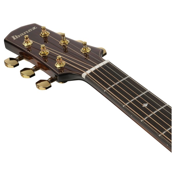 Ibanez AAD361CE-TKR, Trans Black High Gloss / Bourbon Burst High Gloss - headstock
