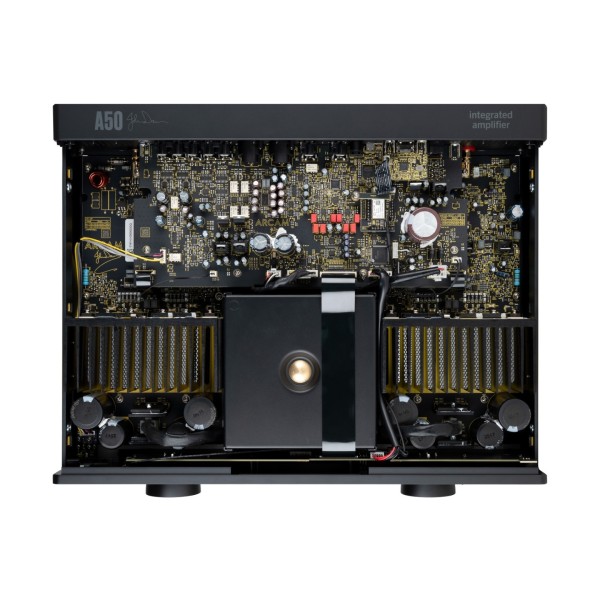 Arcam Radia A50 Signature Integrated Amplifier, Black - top open 