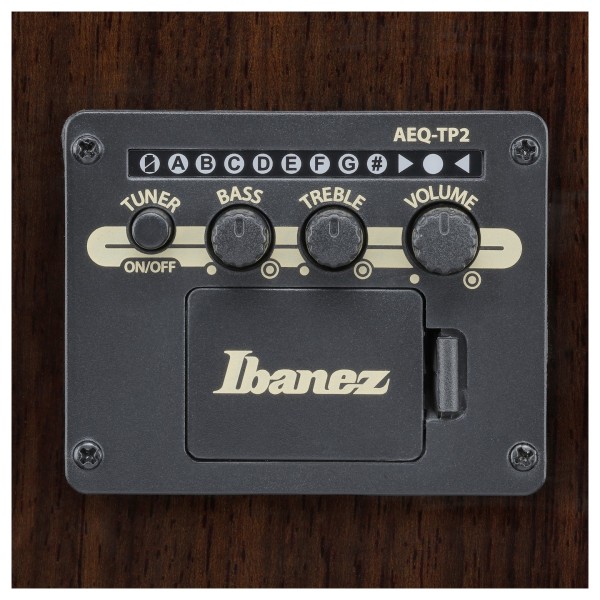 Ibanez AAD381CE-NT, Natural High Gloss - preamp controls