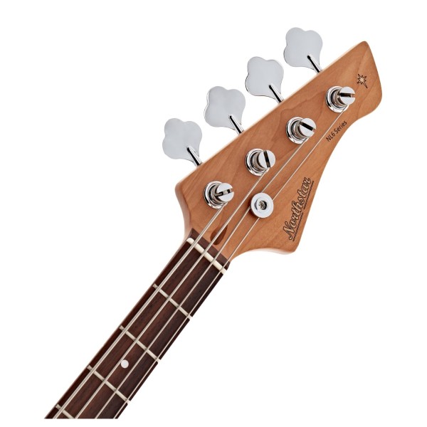 Tanglewood Northstar Littlestar 'NL6JP' Short Scale Bass, Thru Purple - headstock