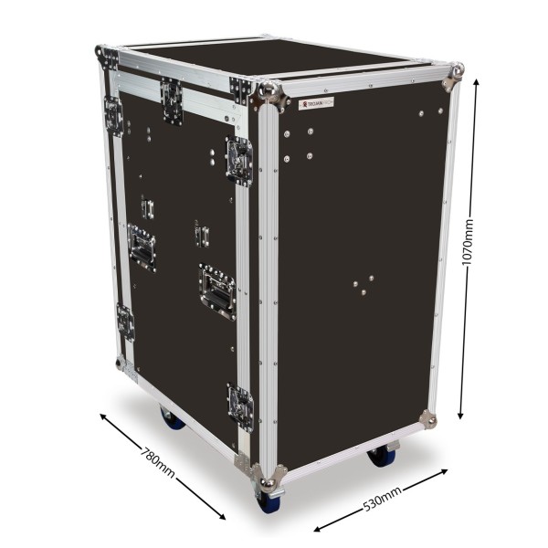 Trojan Pro 16U Heavy-Duty Pop-Up Mixer Rack Flight Case